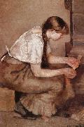 Edvard Munch The Girl light up the stove oil
